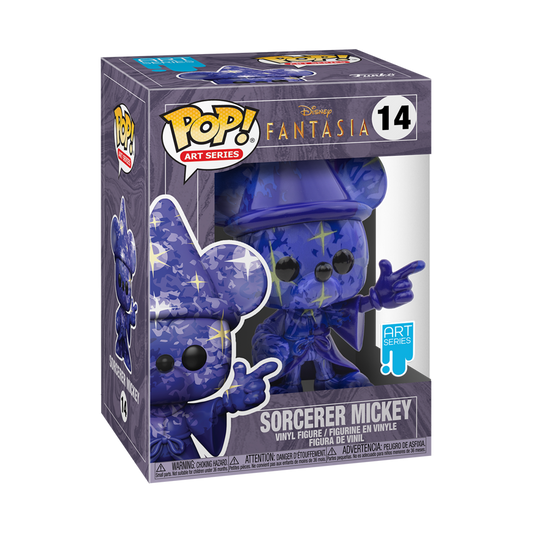 Funko Pop Disney Art Series 14 Sorcerer Mickey Walmart Exclusive with protector case