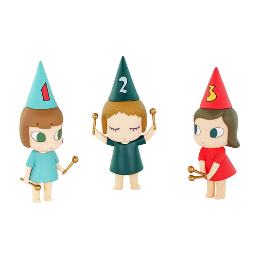 Yoshitomo Nara - "123 Drumming Girls" vinyl sculpture figures set