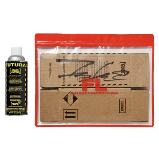 Futura - "FL Acrylic Spray Paint" signed box with pake tech bag